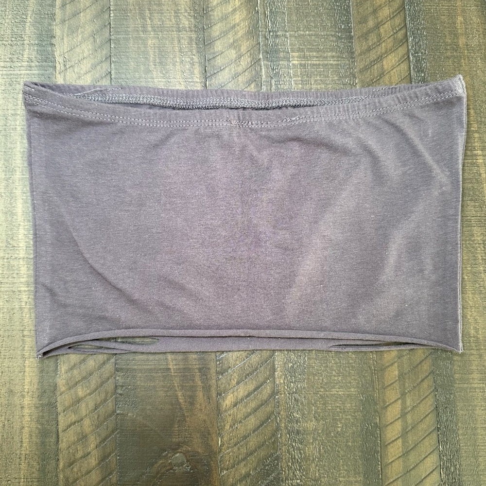 Motorcycle Distressed Gray Ripped Tube Top - Picture 4 of 4